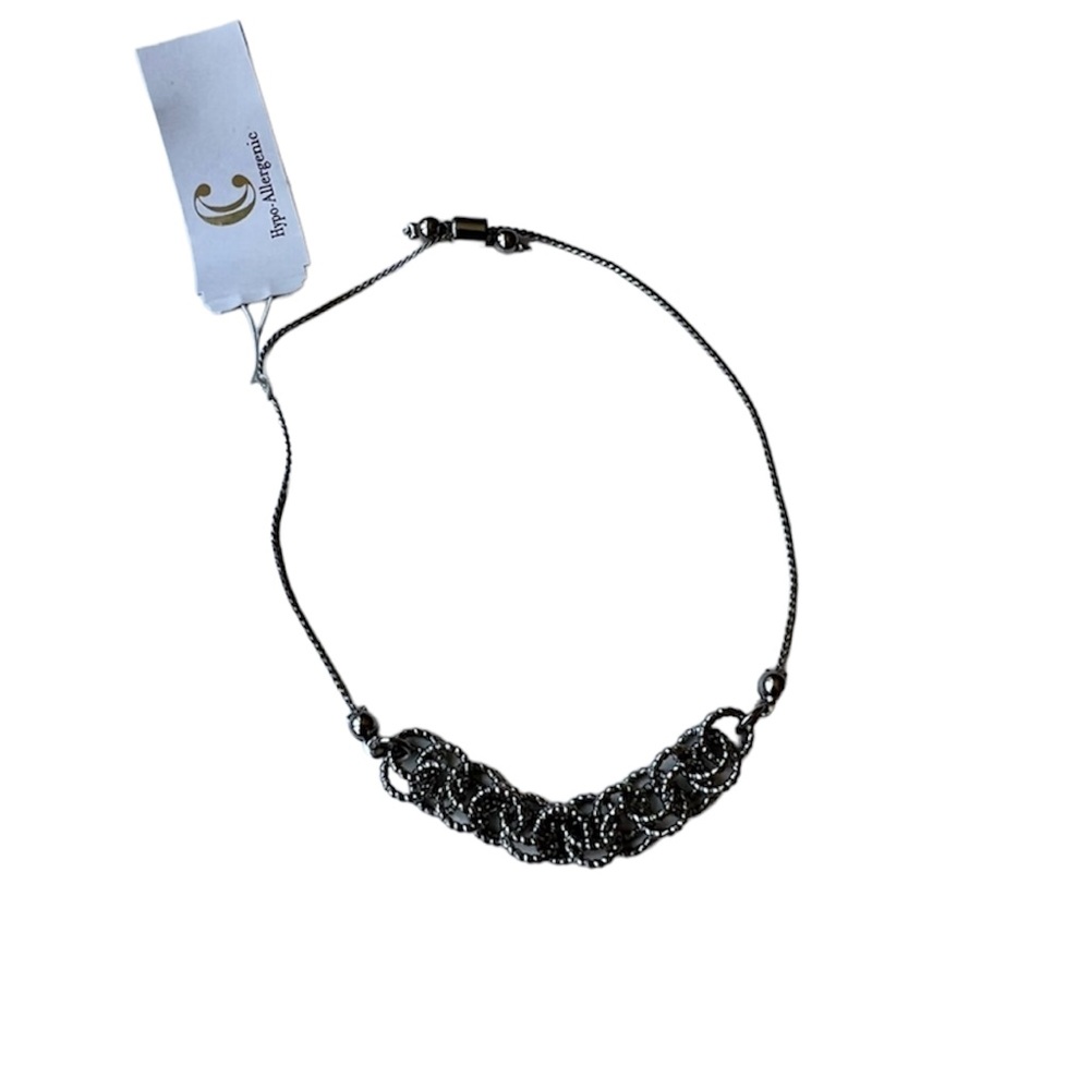 NWT New with tags Charming Charlie Silver  Adjustable Rope Bracelet